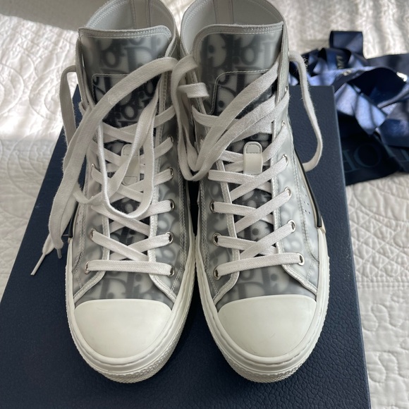 Dior B23 High-Top Sneaker White and Black Oblique Canvas 40.5 - Picture 4 of 16